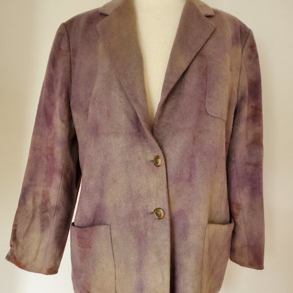 Wool camel Blazer coat Jacket purple 10 12 14 16 XL plus unisex Gray beige - Picture 5 of 15